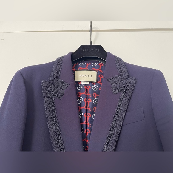 Gucci Navy Blue Single Breasted Blazer Jacket women’s size 38/ US 2 - Picture 6 of 16